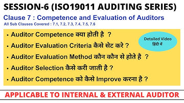 ISO 19011 2018 Clause 7 I Competence and Evaluation of Auditors