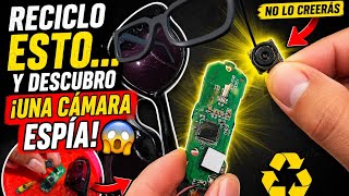 Extrayendo la mini cámara, espía que hay dentro de este lentes antiguo