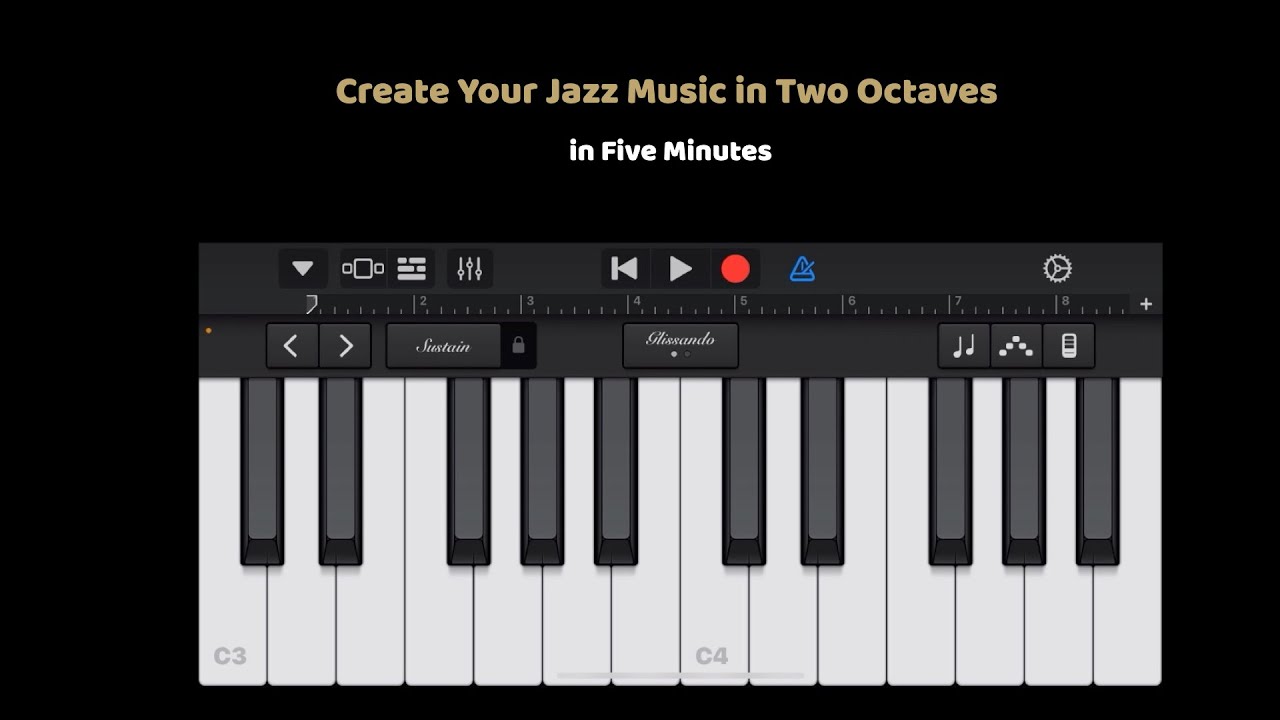Create Two-Octave Jazz Music in 5 minutes in GarageBand iPhone/iPad