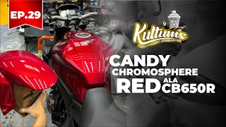 Repaint Ala Candy Chromosphere Red Cb650r Neo Cafe  Kultums Ep 29