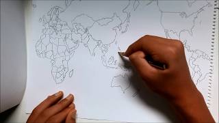 World Map drawn freehand by memory
