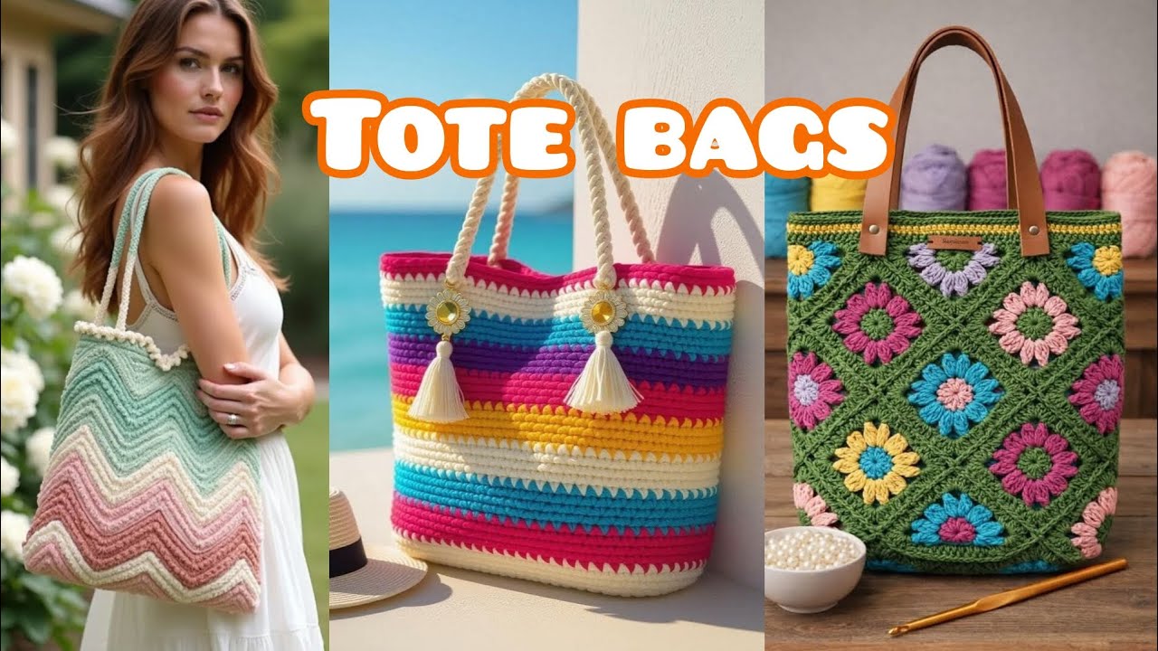 Stylish Crochet Tote Bag | Handmade Boho Bag for Shopping & College |