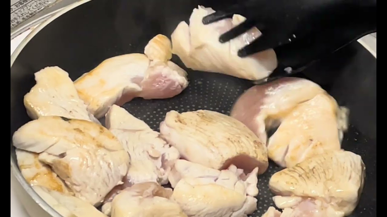 ⑤②【鶏胸肉】疲れた日の自炊　#鶏胸肉 #ほうれん草 #自炊