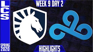 TL vs C9 Highlights | LCS Spring 2020 W9D2 | Team Liquid vs Cloud9