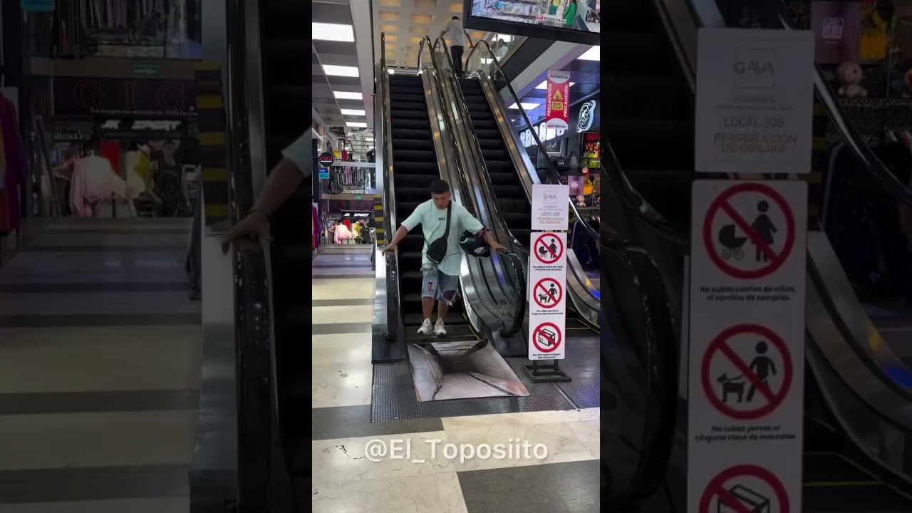Escalator Prank 🤣😅 #shorts #shortfeeds #youtubeshort