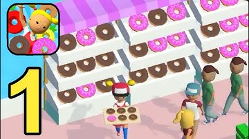 Donuts Franchise Idle - Gameplay Walkthrough Part 1 Intro,Tutorial ( Android,iOS )