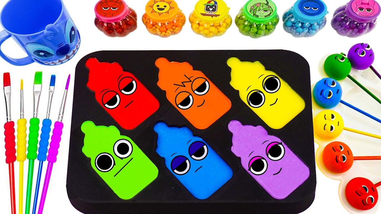 Satisfying Video🍼🌈  | DIY How To Make Rainbow Baby Milk Bottle & Mixing Sprunki Colors ASMR