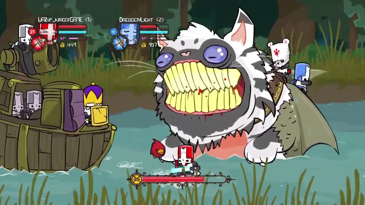 Surviving Castle Crashers Bosses with my overpowered friend
