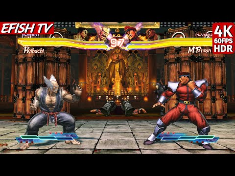 Heihachi & Kazuya vs M. Bison & Balrog (Hardest AI) - Street Fighter X Tekken