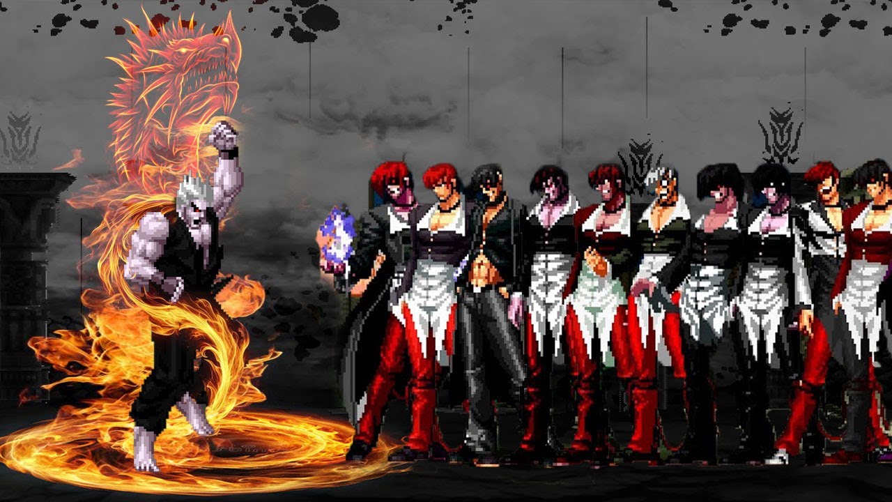 [Mugen KOF] Dragon Ken Vs Bosses Iori Yagami Team - YouTube