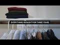 Everything I purchased for three years (clothing only)  |  Minimalist wardrobe
