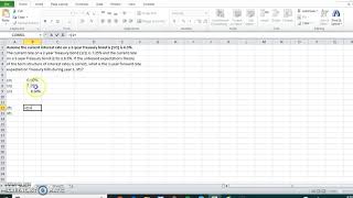 Calculating forward rates in Excel