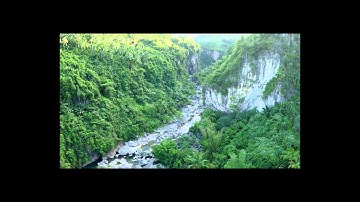 DJI Phantom 2 + Go Pro Hero 4 Black Flight Over A River At The Foot Of Mt. Manunggal
