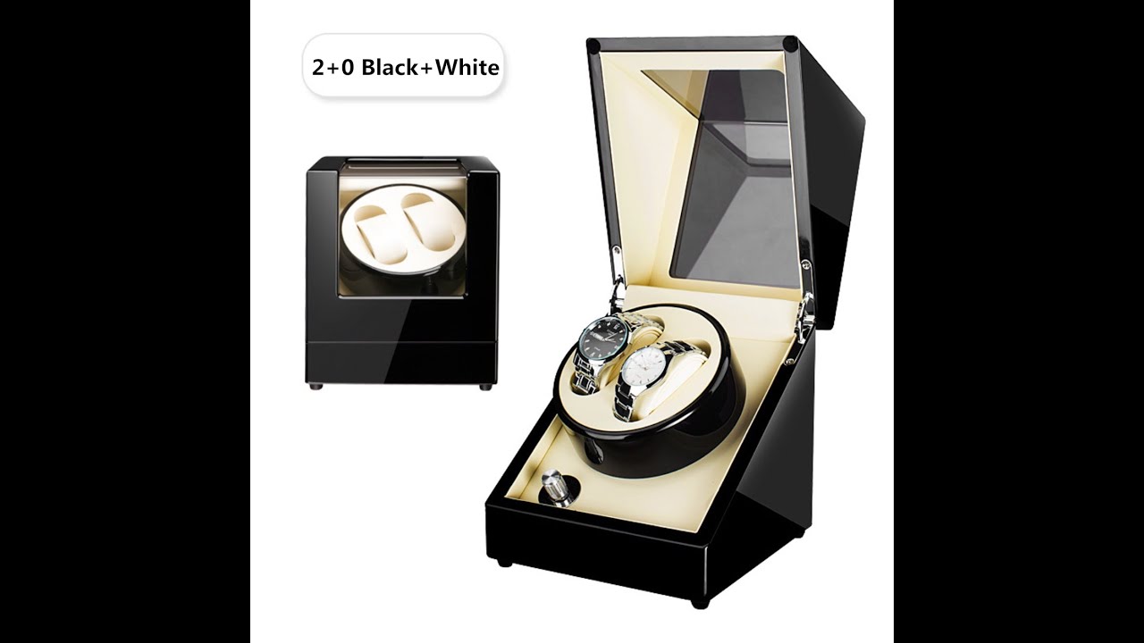 2+0 Automatic Watch Winder Box Battery AC Power Operated Ultrasilence