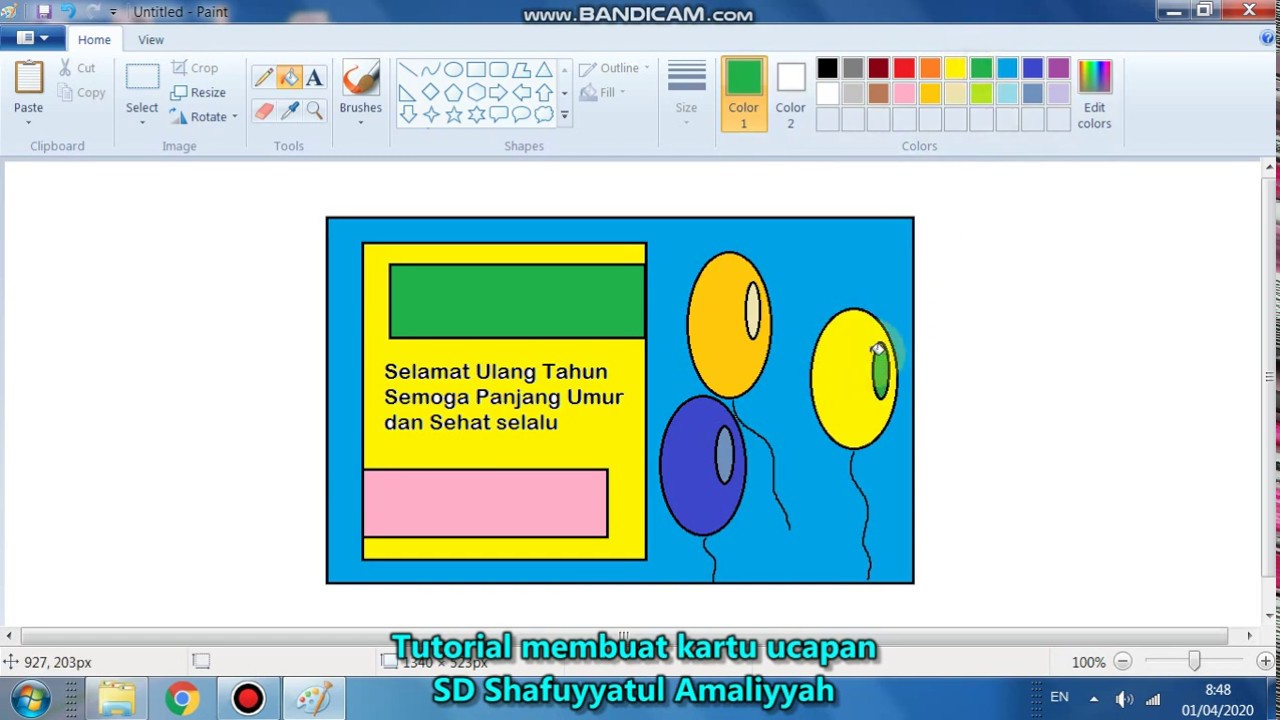 Tutorial Membuat Kartu Ucapan Di Paint Youtube