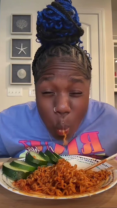 Vickey cathey eats the spiciest noodles on the planet 😱 #shorts