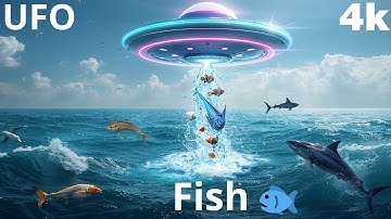 UFO Drops a Water Drop 🛸 – Transforming into Different Fish | AI Animation 4K Fish