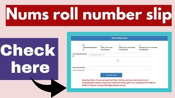 Nums roll no slip 2023 | Nums mdcat admit card 2023 | How to download nums roll number slip #num