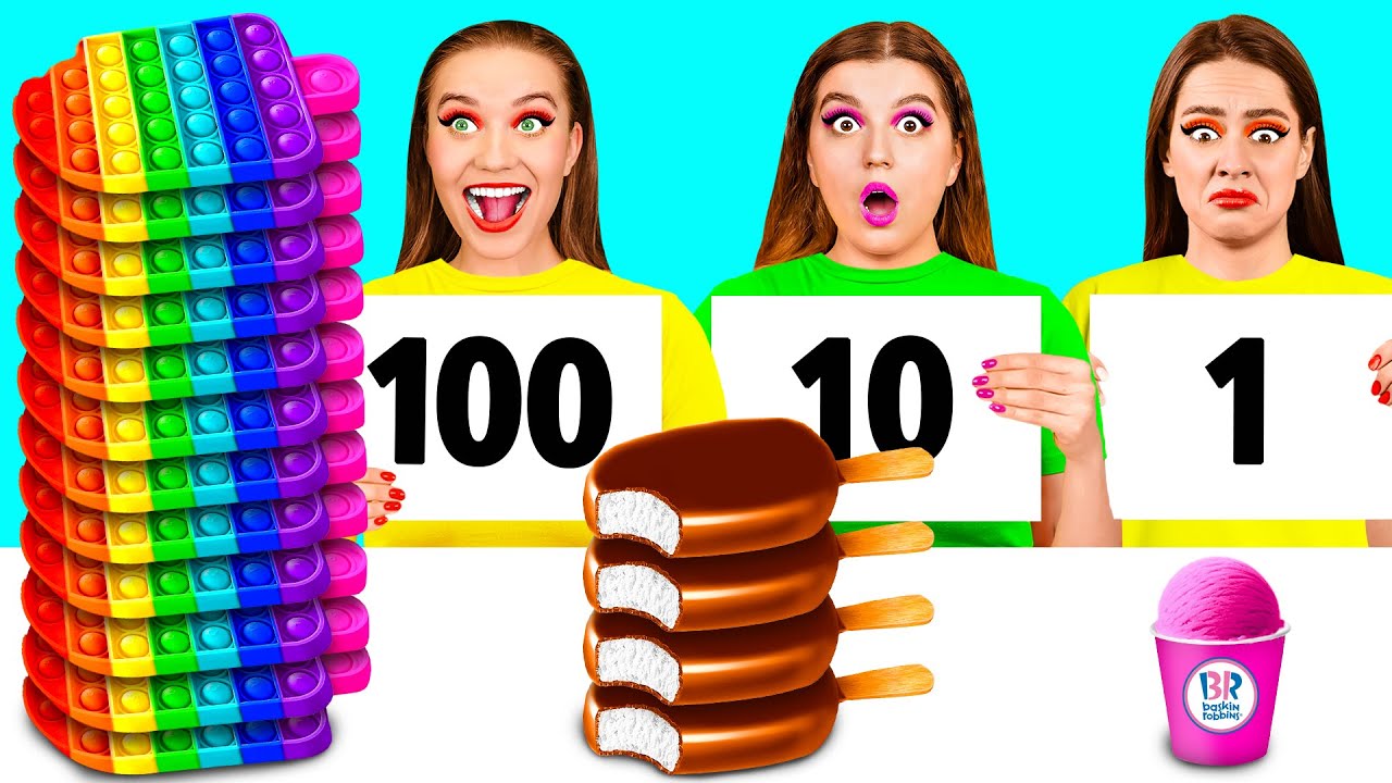 100 Layers of Food Challenge | Edible Battle by DaRaDa Best