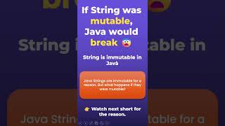 If String Was Mutable, Java Would Break 😨#shortsfeed #javashorts