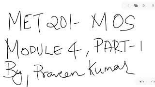 MET 201 MOS MODULE 4 PART 1