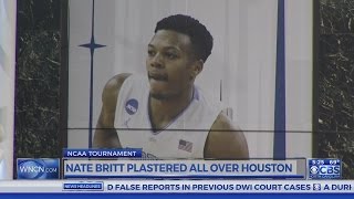 Unlikely face of the Tar Heels plastered all over Houston