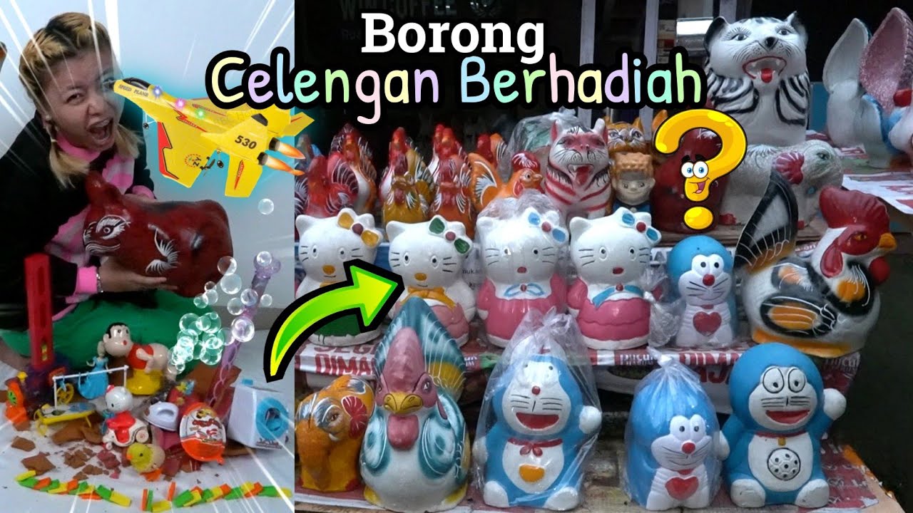 PECAHIN CELENGAN KARAKTER ISI HADIAH MAINAN ! Buaya Masuk Ke Kamar Ku..