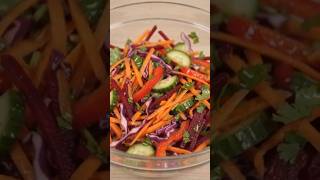Making Healthy Grated Beetroot & Carrot Rainbow Salad