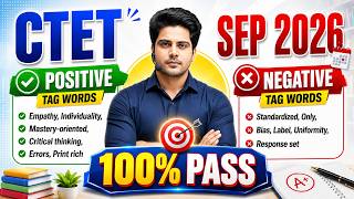CTET SEP 2026 TAG Words Positive & Negative 100% Pass ✅ by Sachin Choudhary live 8pm