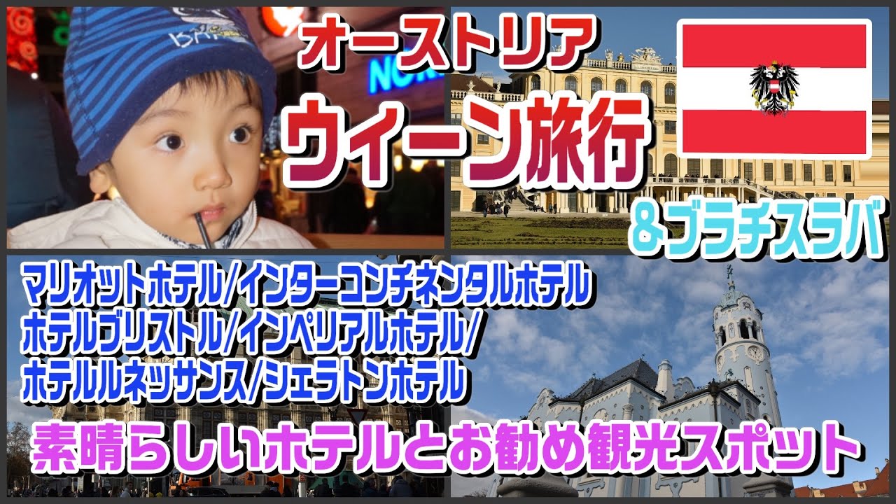 ウィーンとブラチスラバの旅。ウィーンの豪華ホテル、インターコンチネンタル、マリオットホテル、インペリアルホテル、ホテルブリストル、ルネッサンス、シェラトン等滞在。クリスマスマーケット、博物館など盛沢山