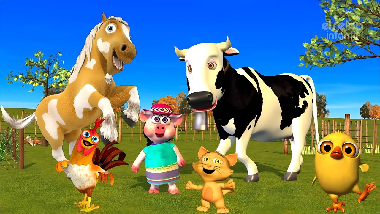 El Pollito y el tractor | la granja de zenón | Escapando del Toro y del Pollito | La vaca Lola Remix