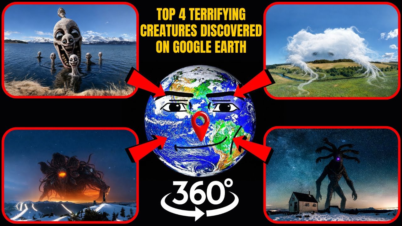 VR 360° - Top 4 Terrifying Creatures Discovered on Google Earth!
