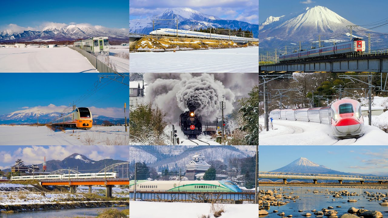 4K] 日本の冬景色 (05) - 冬の鉄道絶景 Snow Healing in JAPAN (05