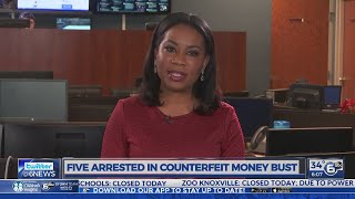 Five arrested in Oak Ridge counterfeit money bust