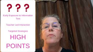 Summary of Intervention Sequence Text structure Intervention Book Rreading of Expository Picture Boo