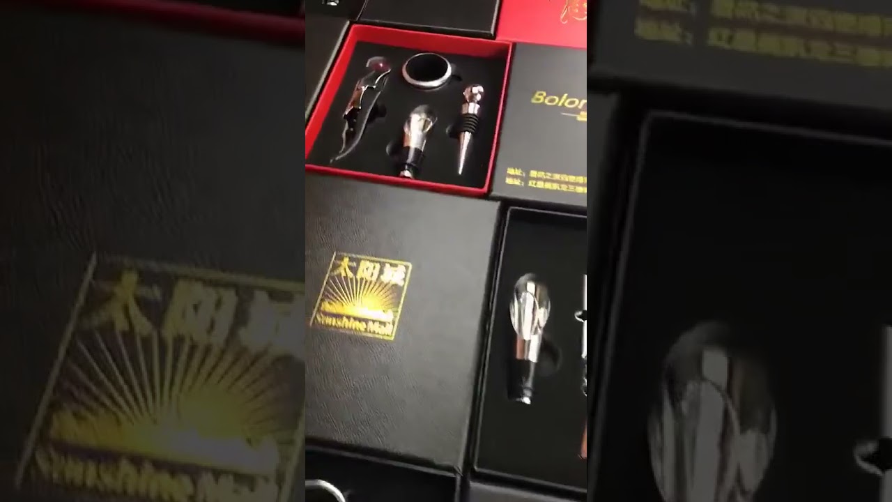 4 Piece Wine Opener Set Stainless Steel Corkscrew Accessory Gift Set