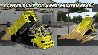 KAYUNYA BISA BERSERAKAN‼️REVIEW MOD BUSSID TRUK CANTER DUMP SULAWESI STYLE MUATAN KAYU👆 screenshot 5