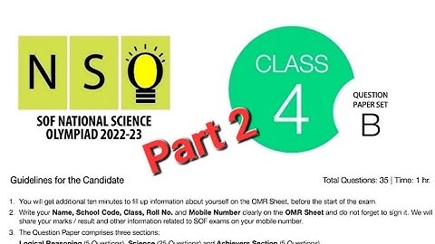 Class 4/SOF-NSO/Solved Past Paper 2023-2024 /Set B Part2  #scienceolympiad #class4olympiad #nso23
