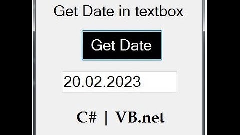 get date in textbox using C# vb.net  | get date in textbox | date format in C# vb.net | Z Skills