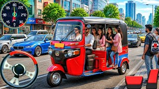 New City Tuk Tuk Rickshaw Driving Game 3D! Rickshaw Pick Drop Passenger Transport - Android Gameplay screenshot 1
