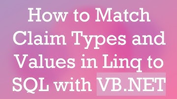 How to Match Claim Types and Values in Linq to SQL with VB.NET