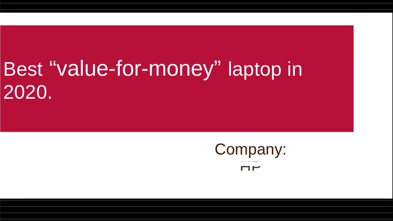 Most Value for Money laptop in 2020. YouTube