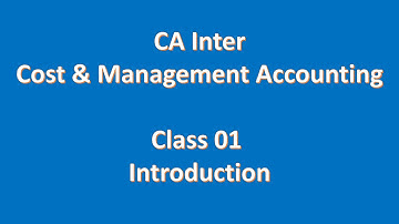 Lecture 01 Intro || CA Inter Costing || Demo || Devang Kothari