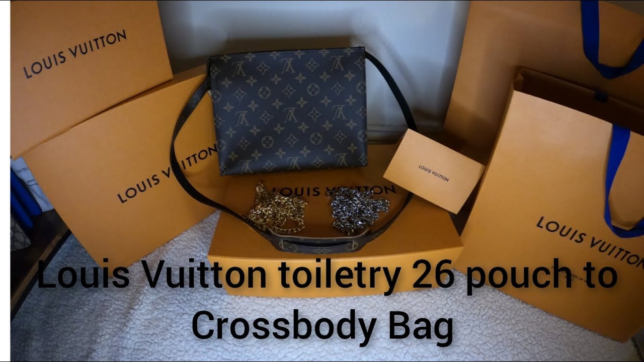 How to turn the Louis Vuitton Toiletry Pouch 26 into a Cross Body Bag with  this AMAZING Kit! 