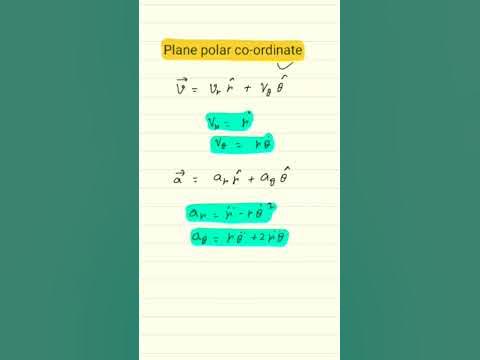 velocity and acceleration in plane polar coordinate#IITJAM - YouTube