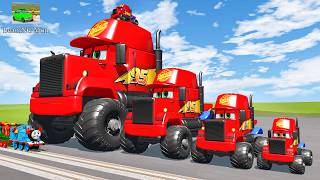 Big & Small McQueen vs Chick Hicks vs Tow Mater vs King Dinoco vs Duch Hudson - BeamNG.Drive #001 screenshot 5