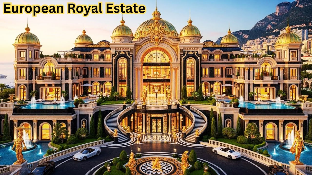 Monaco Luxury Mansion Tour - European Royal Estate with Golden Architecture