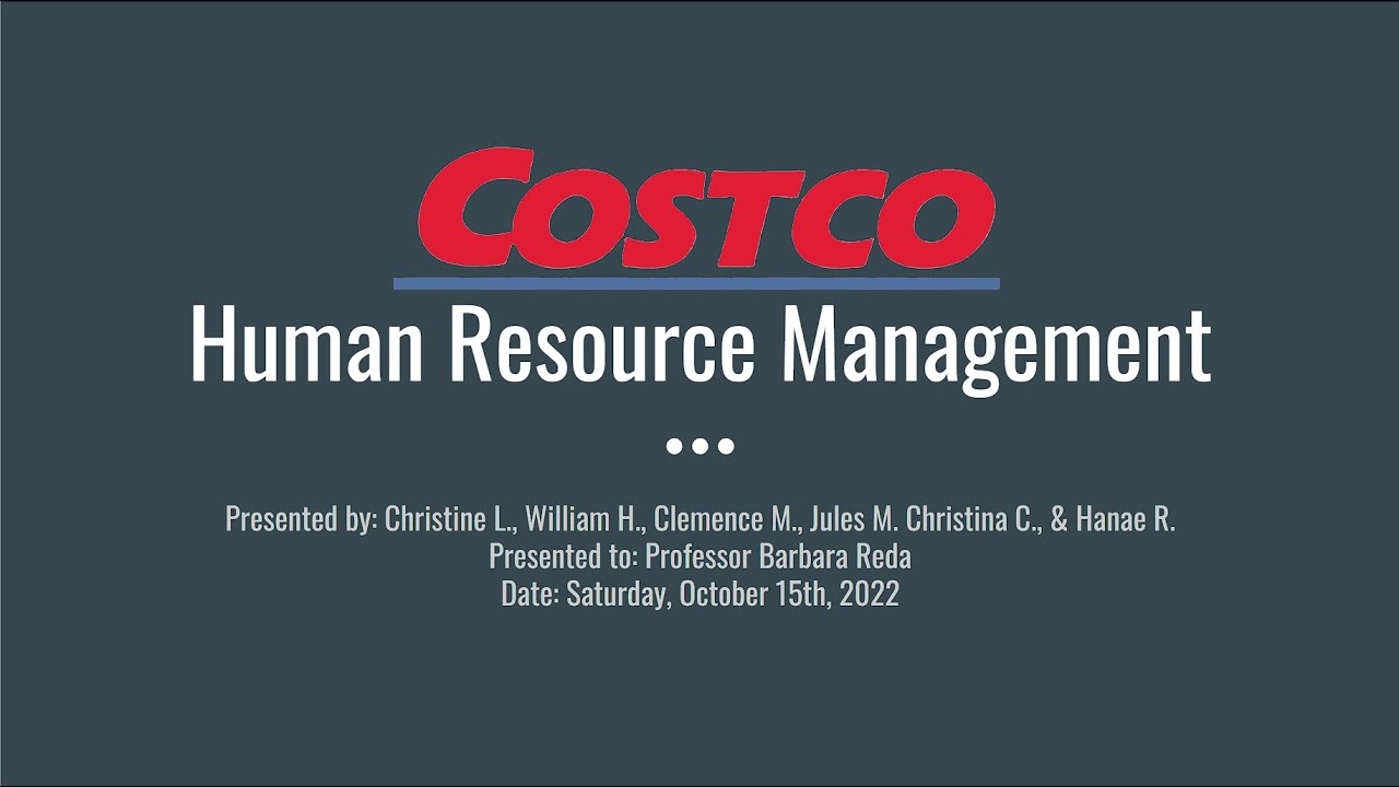 Costco Human Resource Management YouTube