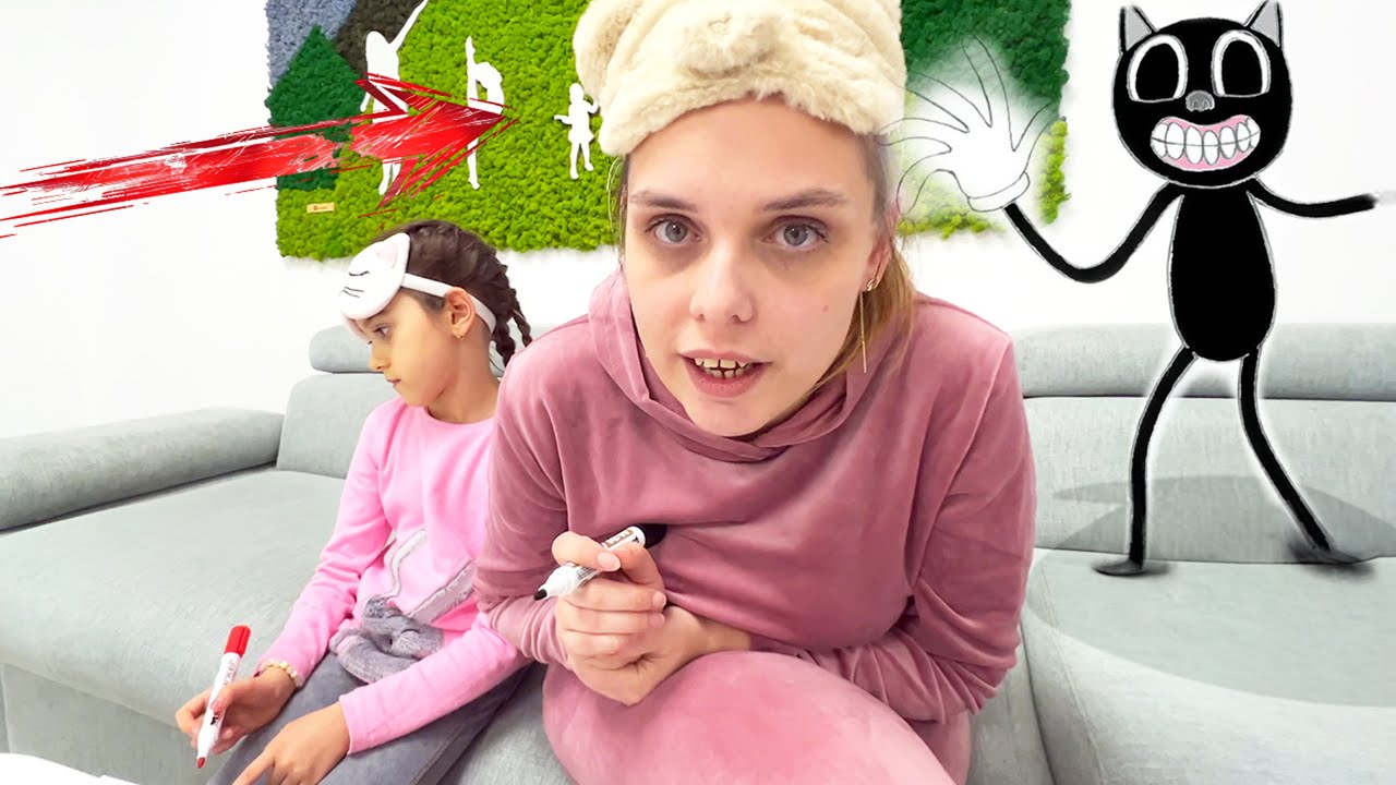 МЫ РИСУЕМ МУЛЬТФИЛЬМОВОГО КОТА Дома у МАРЫ ШТЕФАНИЯ