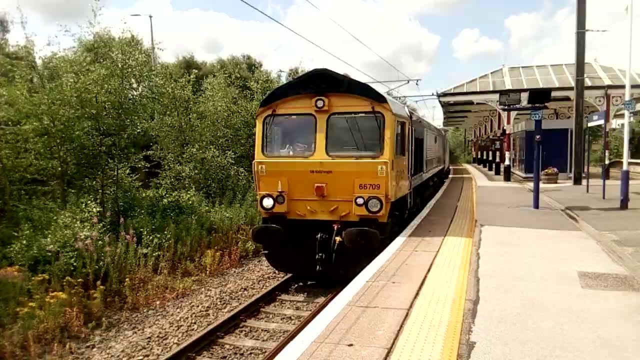 66709 "SORENTO" at Skipton Yorkshire hauls wagons